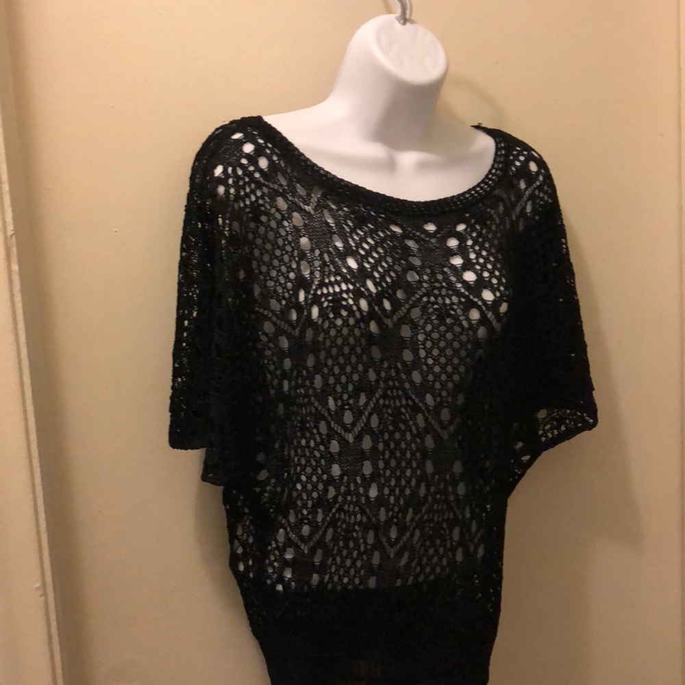 100% rayon knit see through sweater
